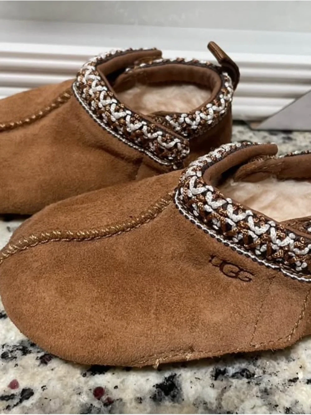 UGG Kids Chestnut Suede Moccasin Slippers